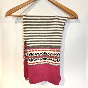 Talbots Wool Blend Striped Fair Isle Winter Scarf